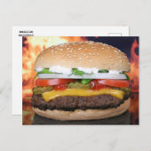 GRAPPIGE HAMBURGER CHEESEBURGER BRIEFKAARTEN (Voorkant / Achterkant)