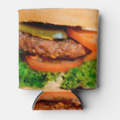 Grappige hamburger cheeseburger overal print eten blikjeskoeler (Voorkant)