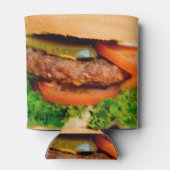 Grappige hamburger cheeseburger overal print eten blikjeskoeler (Achterkant)