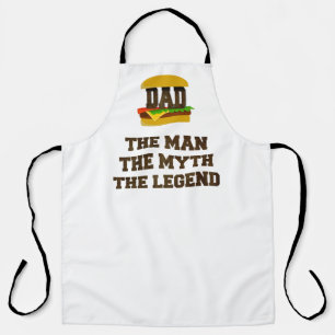Grappige hamburger pap het Man de mythe de legende Schort