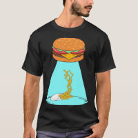 Grappige hamburger UFO vliegende schotel ontvoeren