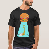 Grappige hamburger UFO vliegende schotel ontvoeren