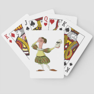 Grappige Hamlet Shakespeare-acteur met schedel Pokerkaarten