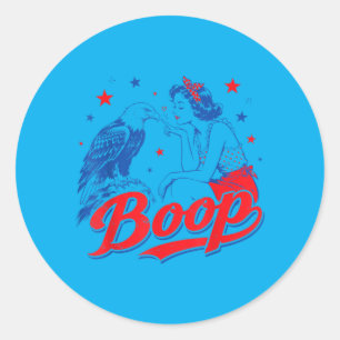 Grappige Hand Boop Neus Meisje Adelaar Grappig Pat Ronde Sticker
