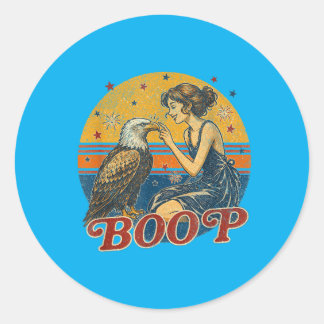 Grappige Hand Boop Neus Meisje Adelaar Grappig Pat Ronde Sticker