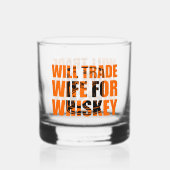 Grappige handel Vrouw woord kunst Whisky Glas (Achterkant)