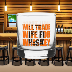 Grappige handel Vrouw woord kunst Whisky Glas