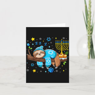 Grappige Hanukkah Luiaard Joods Chanukah Luiaard H Kaart