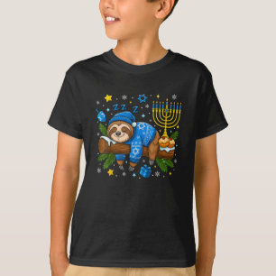 Grappige Hanukkah Luiaard Joods Chanukah Slapen T-shirt