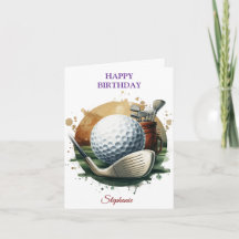 Grappige Happy Birthday Golfbal liefhebbers