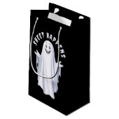 Grappige Happy Ghost Gift Bag Klein Cadeauzakje (Achterkant Gekanteld)