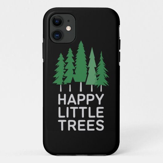 Grappige Happy Little Trees Cadeaus Camping Case-Mate iPhone Case (Achterkant)