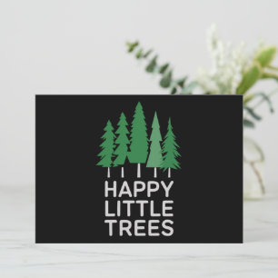 Grappige Happy Little Trees Cadeaus Camping Feestdagenkaart