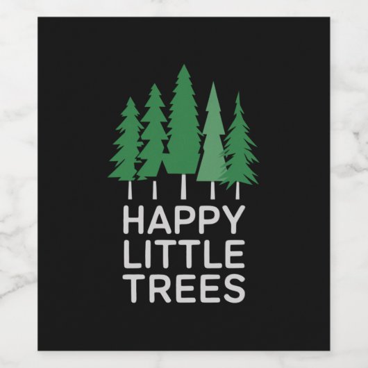 Grappige Happy Little Trees Cadeaus Camping Wijn Etiket (Enkel label)