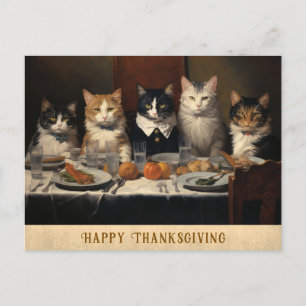 Grappige Happy Thanksgiving Katten Briefkaart