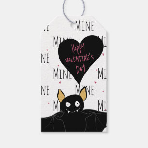 Grappige Happy Valentijnsdag "Mine Pattern" vleerm Cadeaulabel