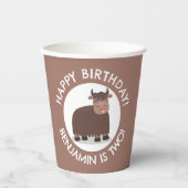 Grappige Happy Yak gepersonaliseerde cartoon Verja Papieren Bekers (Voorkant)