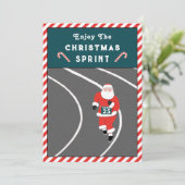 Grappige hardloop Kerstkaarten (Staand voorkant)