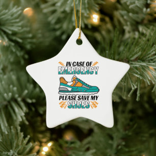 Grappige hardloopcitaat - Sla mijn schoenen op Keramisch Ornament