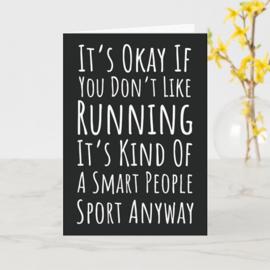 Grappige hardloopornamenten loper sport atleet kaart (Gele Bloem)