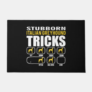 Grappige hardnekkige Italiaanse greyhound trucs Deurmat