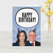 Grappige Harris Walz Verjaardag Kaart (Gele Bloem)