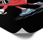 Grappige Hart Baseball Speler Valentijnsdag Kind B Poster (Hoek)