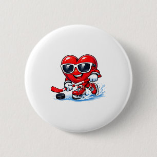 Grappige hart speelt hockey kleding ronde button 5,7 cm