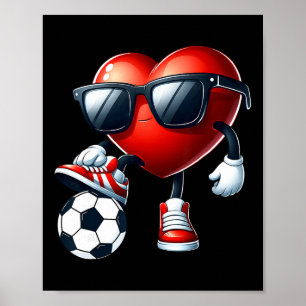 Grappige Hart Voetbal Spelen Valentijnsdag Heren J Poster