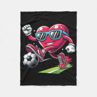 Grappige Hart Voetbal Spelende Liefhebbers Jongens Fleece Deken