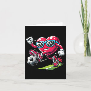Grappige Hart Voetbal Spelende Liefhebbers Jongens Kaart