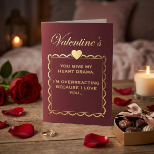 Grappige "Hartendrama" Valentijnsdag voor Vriendin Feestdagen Kaart