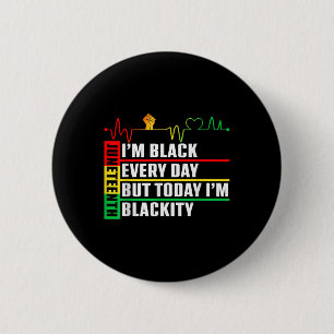 Grappige hartslag Blackity Black Juneteenth Pride  Ronde Button 5,7 Cm