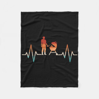Grappige hartslag Grillen Barbecue Grill Lover BBQ Fleece Deken