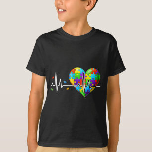 Grappige Hartslag Puzzel Autistisch Autisme Bewust T-shirt