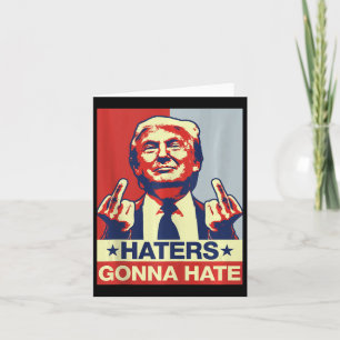 Grappige Haters gaan Donald Trump middelvinger hat Kaart