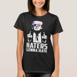 Grappige Haters gaan President Donald Trump Mid ha T-shirt