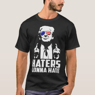 Grappige Haters gaan President Donald Trump Mid ha T-shirt