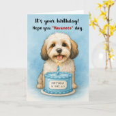 Grappige Havanese Hond Verjaardag met aangepaste n Kaart (Gele Bloem)