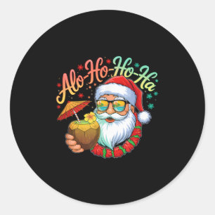 Grappige Hawaiaanse Alo-ho-ho-ha Kerstman Surft Ke Ronde Sticker