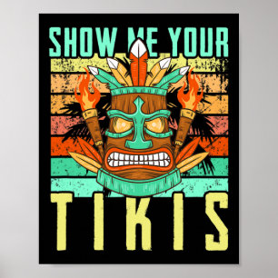 Grappige Hawaiaanse Laat je Tikis Hawaï Zomer Va z Poster