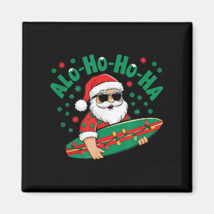 Grappige Hawaiiaanse Alo-ho-ho-ha Santa Surfing Ke Magneet