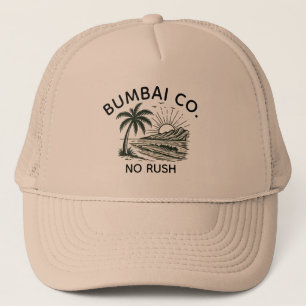 Grappige Hawaiian Bumbai Co Geen Haast Retro Surf Trucker Pet