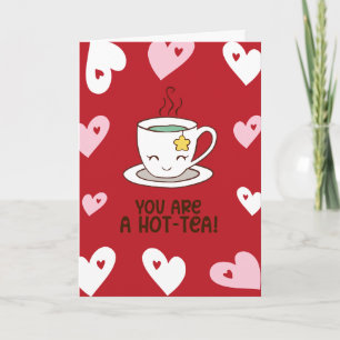 Grappige Heet-Thee Thee Woordspeling Valentijnsdag Feestdagen Kaart