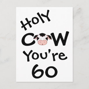Grappige Heilige Koe Je bent 60 jaar humoristisch Briefkaart
