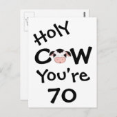 Grappige Heilige Koe Je bent 70 jarig Briefkaart (Voorkant / Achterkant)