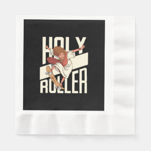 Grappige Heilige Roller Skateboarding Jezus Servet