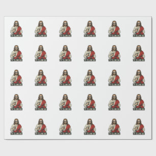 Grappige Heilige Vader Koffie Vintage Gravure Shir Cadeaupapier