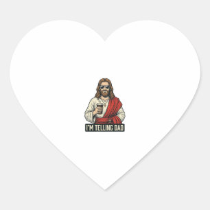 Grappige Heilige Vader Koffie Vintage Gravure Shir Hart Sticker