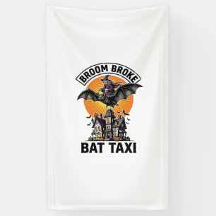 Grappige Hek Halloween Bezem Gebroken Vleermuisrit Spandoek